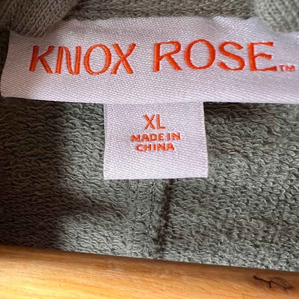 Knox Rose Jacket Womens Size XL Olive Green Drape Front Cotton Blend Pockets - Picture 2 of 16